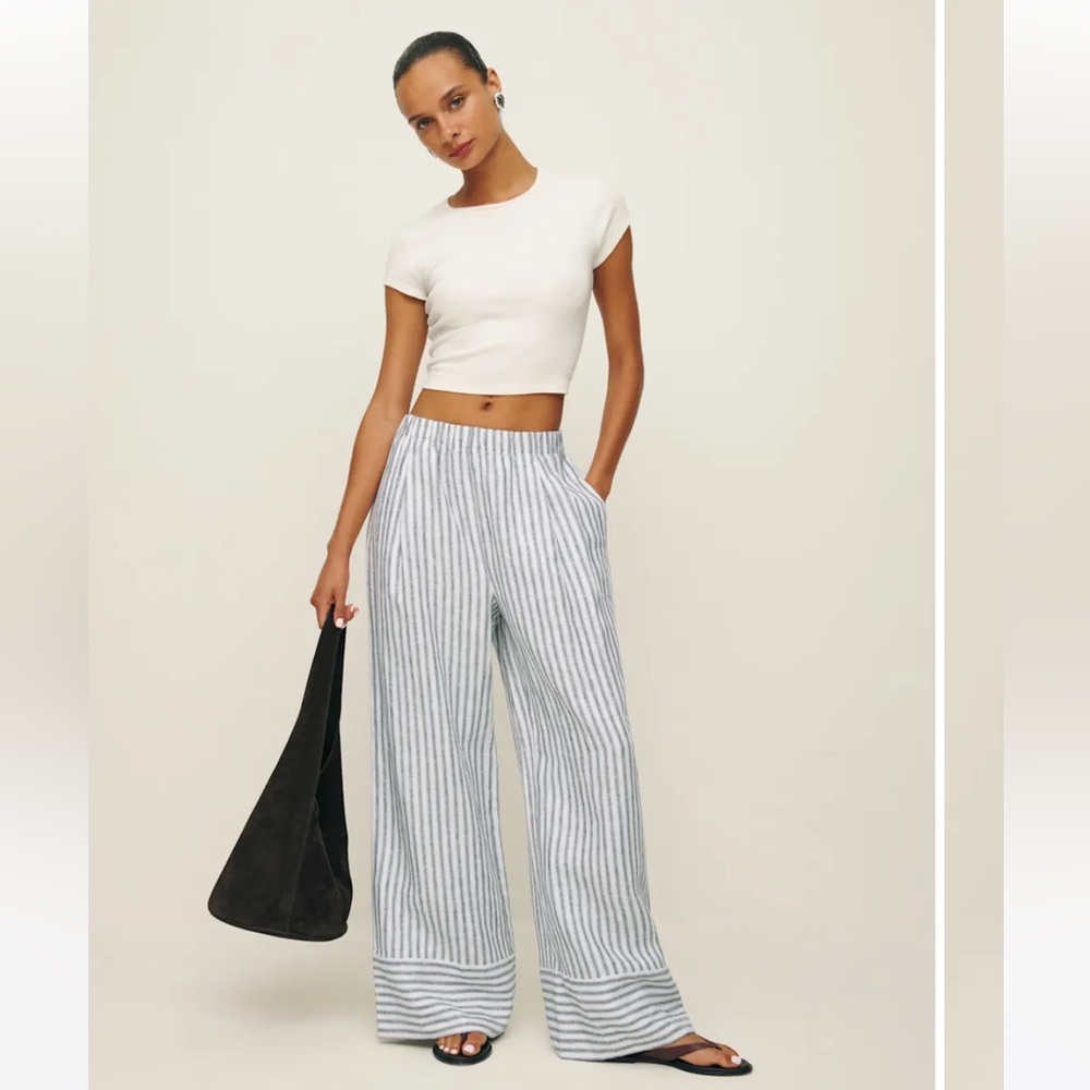 Reformation Fernando linen wide leg pant in almost excellent condition, size S